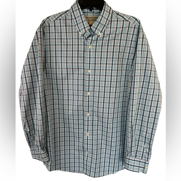 Duluth Trading Co Shirt Mens Medium Relaxed Fit Wrinkle Resistant L766 - Picture 1 of 6